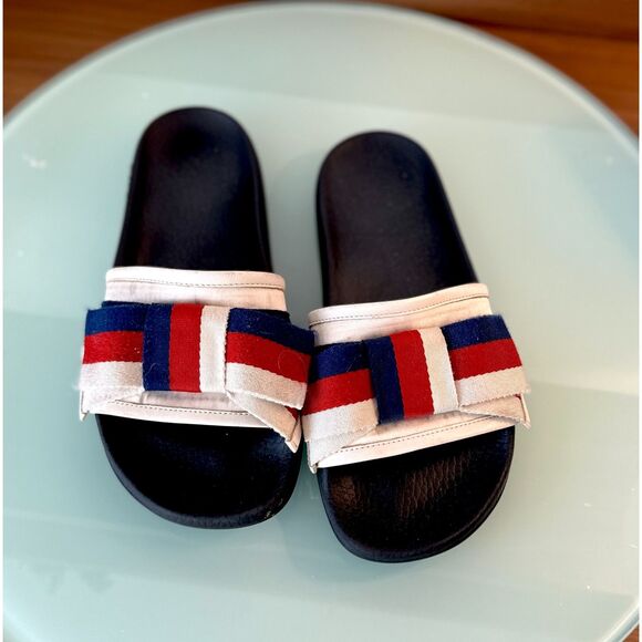 Authentic Gucci Web Ribbon Slides – Black Footbed – Size EU 37 - Picture 2 of 6